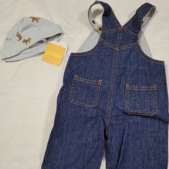 Gymboree EIEIO Pony EUC 3-6 month Overalls & NWT 3-6 Hat set. Mixed Bin Z33 - Picture 2 of 5